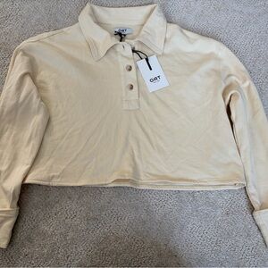 Oat New York Cream Crop Top Sz S